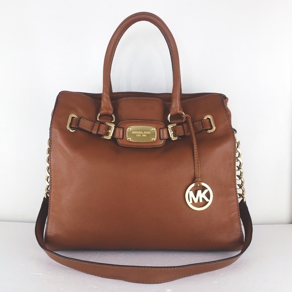 MK LG Luggage Tan Leather Hamilton Tote Satchel - Picture 1 of 10